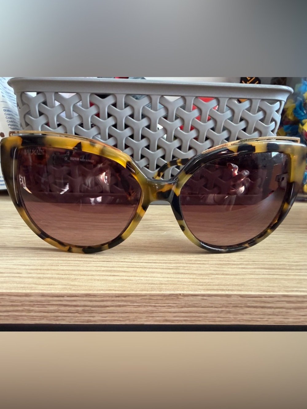 Balmain Tortoiseshell Acetate Sunglasses - Amber & Black